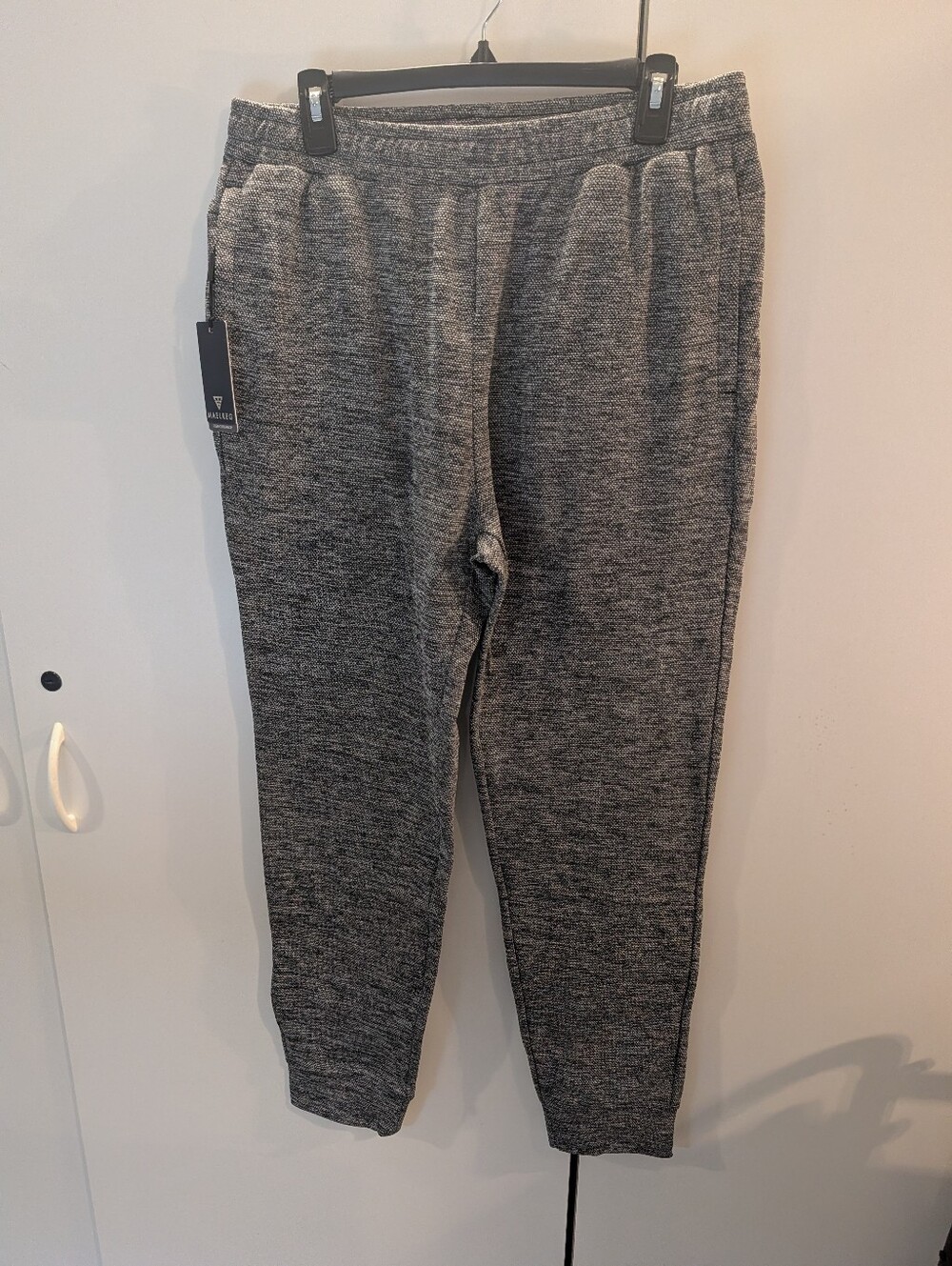 Maelreg Mens Large Heather Gray Knit Jogger Pants NWT